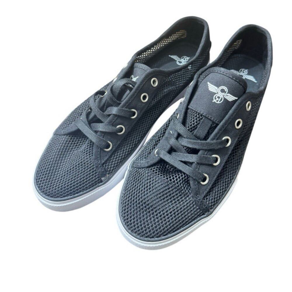 NEW ESSENTIAL CREATIVE KAPLAN BLACK MESH CASUAL SNEAKERS SHOES SZ 8 OR 40.5